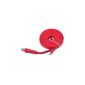 Invero® 3m (3 meter) Flat Cable Micro USB sync and charge Samsung Galaxy Note 2, Note 10.1, Tab 2 10.1, S3, HTC One X etc all Micro USB Devices - Red (Electronics)