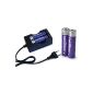 Canwelum rechargeable 3.7V Li-ion 18650 battery and charger Powerful lithium-ion 18650 battery, Reliable Li-ion 18650 battery with protection board and greater power capacity - Can be used for flashlights, not for E-cig (Set of 4 x Batteries & 1 x Charger) (Electronics)