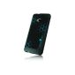 PULSARplus TPU Case for HTC One M7 Blue Glow Design Cover Case in black (Electronics)