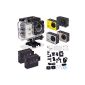 SAVFY® Multifunction SJ4000 Action Camera / Camcorder sports / waterproof board camera 30M Full HD 1080P Digital Video Recorder DVR Camcorder, 12 Mega Pixel HD 170 ° Wide Angle, with the Waterproof Case Supports Multiple + 21 ACCESSORIES AVAILABLE (2 replacement batteries included) !!!  - Silver (Electronics)