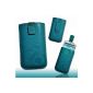 Handytasche leatherette turquoise M48-3 for Samsung Galaxy S4 i9190 Mini-i9195 / Samsung Galaxy S2 Plus i9105P / Nokia Lumia 520 / Sony Xperia Acro S / Sony Xperia Neo L / BlackBerry Q5 / Alcatel One Touch 992D / Samsung Galaxy Ace 3 - S7270 / Sony Xperia M (Electronics)