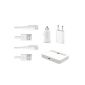 doupi® 5in1 Desktop Charger & Car Charger Kit for iPhone 5 5C 5S iPhone 6 white 1x Docking Station + 1x car charger 1A universal + 1x power supply + 2x USB charging / data cable Lightning 8pin (for iPhone iPad 4 5 Air iPad mini mini2 iPod, etc.).  compatible with iOS 8 (electronics)