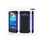 32nd Case shockproof Compatible Samsung Galaxy Ace SM-4 G357FZ with protective film and cleaning cloth - Blue (Wireless Phone Accessory)