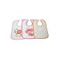 Baby girl Bib with flower and beetle motifs and Velcro closure, 3 pieces (Baby Product)