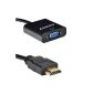 1080P HDMI to VGA Adapter Aukru converter cable for Raspberry Pi, Laptop PC DVD HDTV (Electronics)
