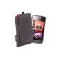 Black protective case for smartphone Samsung Galaxy Young and Galaxy S4 Mini - padded belt loop (Electronics)