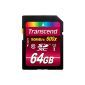 Transcend Ultimate SDXC Class 10 speed UHS-1 64GB memory card (up to 90MB / s read, 600x) [Amazon Frustration-Free Packaging] (optional)