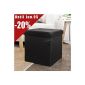 SoBuy FSS22-Sch Cube seat storage, seat box, stool, Safe Storage Cube, Pouf, Laundry Basket 38x38x38cm, Black