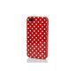 Top accessories Small dots Gel Case for Apple iPhone 4 / 4S - Red (incl. Protective film) (Electronics)