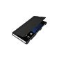 kwmobile® practical and chic flap protective case for Sony Xperia Z1 in Black (Wireless Phone Accessory)