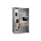 MEDICINE CABINET SILVER STAINLESS STEEL WITH GLASS DOOR HARDENED NEUF29
