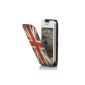 Union Jack Leather Case Cover for iPhone 4 / 4G / 4S - Flip Case Cover + 2 Screen Protector Films (Wireless Phone Accessory)