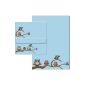 Owls blue Set 40-piece sheet stationery 20 + 20 envelopes DIN long without window 5141 + 6141 (Office supplies & stationery)