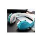 AUSDOM® M07 notebook adjustable lightweight foldable headphones on the ear Bluetooth 4.0 / Over-Ear Wireless Stereo Headphone / Headset with microphone for games, music, smartphone, video, professional DJ, free hand with rechargeable battery via Micro USB ( Blue) (Electronics)