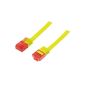 BIGtec 20m CAT.5e Ethernet LAN patch cable red plug Gigabit network cable patch cable yellow ribbon cable ribbon (RJ45, Cat 5e, Foiled Twisted Pair, 1000 Mbit / s) 2 x RJ45 connectors ideal for switch, DSL connections, patch panels, patch panels, routers , Modem, Access Point and other devices with RJ45 connection, cable CAT CAT cable CAT5e ISDN cable flat cable (electronics)