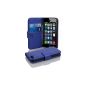 Case Cover Shell PU Leather Style Book for Apple Iphone 5C in blue (Electronics)