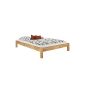 60.84-14 M bed 140x200 beech with staves and mattress