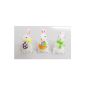 3pc.  Real wax candles Easter Bunny