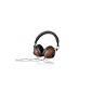 Speedlink Bazz headset with wired remote control and integrated microphone (3.5 mm, Edeles Desing imitation wood, cable 3.5mm to 3.5mm × 2 included) (Accessories)