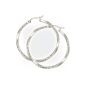 CLEVER JEWELLERY Silver Hoops 50 mm, 2 mm wide, diamond matt-sheen finish Truesilver 925 (jewelry)