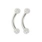 Pair helix piercing arcade banana bright steel jewelry ear cartilage 16g 1.2mm shamballa crystal 8mm 5/16 FIHH (Jewelry)