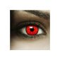 FXContacts 'Devil' + container, colored red Fun Crazy contact lenses without strength red perfect for Halloween and Carnival (Personal Care)