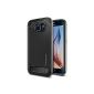 Spigen ® protective sleeve Samsung Galaxy S6 Case NEO HYBRID METAL [Bumper Case with aluminum frame] - Case Samsung Galaxy S6 / SVI, double protective layer - dark gray [Gunmetal - SGP11324] (optional)