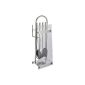 Contemporary fireplace cutlery stand 5 pcs.  made of stainless steel and glass 60191
