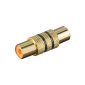 10 pieces Adapter RCA-jack to RCA coupling (Gold) (Electronics)
