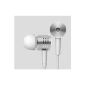 NIUTOP® original Xiaomi second piston 1.2 m cable headphones, 3.5 mm in-ear headphones with remote and microphone, color crystal & silver & gold, for every smart phone / tablet / Ipad / Iphone compatible with Xiaomi, Samsung Galaxy, LG, HTC, Sony, Apple iPhone / iPod / iPad, MP3 players, Nokia, HTC, Nexus, BlackBerry (Silver) (Electronics)