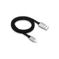 Just Mobile aluminum cable Flat cable gray 1.2m Lightning (Wireless Phone Accessory)