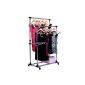 Songmics® double rods clothes rack clothes rack coat rack with casters adjustable Height 100-165cm LLR03L (household goods)