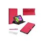 Foxnovo 3-in-1 Universal Folding PU Flip Case Stand caches Kit for 7 Inch Tablet PC (Rosy) (Electronics)