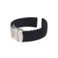 Band / Bracelet / Watch Chain Silicone Rubber Waterproof Folding clasp 24mm - Black (Watch)