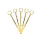 5 Set golden color around motifs mini metal rod Mittellochausstech 2 to 3 floor tiered wedding cake for cake stand cake cakes holder (household goods)