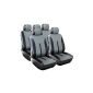Universal car seat cover seat cover seat covers set leatherette look beige / black AS7297