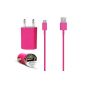 3in1 micro USB charger set PINK for ALCATEL Phones: Power Plug + USB 2.0 Data Cable + Car Charger / black / Car Charger / Data Cable USB / Power Supply Charger Original Lanboo (Electronics)