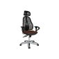 Topstar Syncro OP290UG08X Ergonomic swivel chair Open Point SY deluxe with headrest / fabric upholstery, dark brown (household goods)