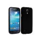Avizar - Silicone Gel Case Cover for Samsung Galaxy S4 Mini I9190 and I9195 - Black (Electronics)