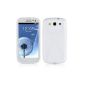 Cadorabo!  TPU Silicone Cases in X-Line Design for Samsung Galaxy S3 and S3 NEO (GT-i9300 / GT-i9301) in MAGNESIUM and White (Electronics)