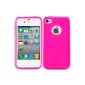 Prima Case - Pink / Pink - TPU Silicone Case for Apple iPhone 4 / 4S (Electronics)
