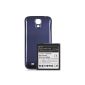 DONZO POWER battery with NFC for Samsung Galaxy S4 GT-I9500 IV / GT-I9505 LTE with 5800 mAh Li-Ion incl battery cover -. Blue (Electronics)