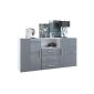 Buffet Skadu Dresser in White matt / high gloss lacquered Grey