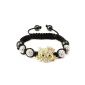 Macrame Shamballa Bracelet kind Hematite beads rhinestones cat Hello Kitty (Jewelry)
