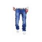 MT mens jeans, straight fit, thickness seam, Blau-Weiss RJ-1166 (Textiles)