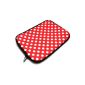 Emartbuy® Peas Red / White Water Resistant Pouch Case Sleeve Case Cover Neoprene Soft Zip suitable for Apple Ipad & Ipad 2 Air Air Tablet (10-11 Inch eReader / Tablet / Netbook) (Electronics)