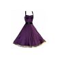 Pretty Kitty Fashion 50s Purple Satin Dress (Clothing)