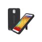 Evecase Black Cover Protective case Double layer for hybrid Samsung Galaxy Note 3 N9005 III Smartphone - with support (Wireless Phone Accessory)