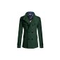 Mens Casual Double PEA Wool Half Trench Coat Jacket (868) (Textiles)