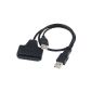 USB Adapter Cable 2.0 to SATA 7 + 15 22 Pin for 2.5 